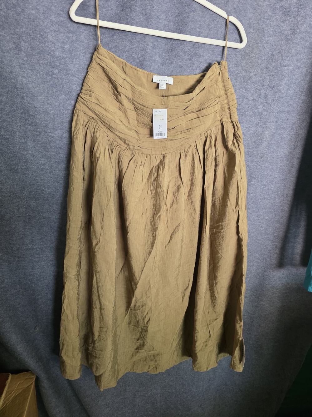 Topshop Mustard-Tan Maxi Skirt